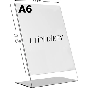 A6 L Tipi Dikey Masa Üstü Şeffaf Pleksi / Föylük-Fiyatlık-Menü-Broşürlük
