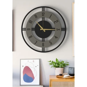 Büyük Boy Şık Ahşap Duvar Saati - Modern Tasarım Siyah Beyaz - Ev & Ofis Dekorasyonu -48CM