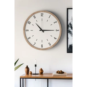 Dekoratif Ahşap Ross 128 Duvar Saati - Siyah & Beyaz Mdf Çerçeveli, 40CM, Sessiz Mekanizma
