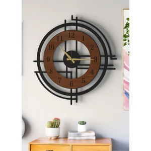 Büyük Boy Siyah Dekoratif Ahşap Duvar Saati - Modern Tasarım Sessiz Mekanizma Salon Ofis Için