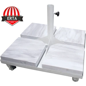 60 cm x 60 cm Mermer Şemsiye Ayağı Altlığı Tekerlekli Stoplu Tüm Şemsiyelere Uyumludur
