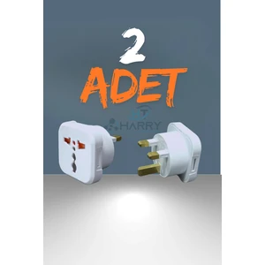 2 Adet Suudi Arabistan ( Umre ) Erkek Fişli Seyahat Adaptörü Fiş Priz Dönüştürücü
