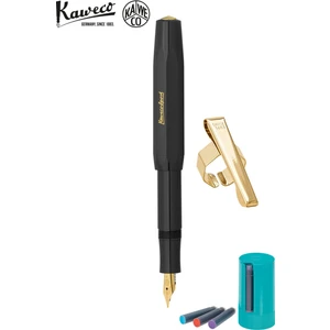 Klasik Sport Dolmakalem Siyah F Uç+Kartuş Kutusu 8'li Karışık Renk+Kaweco Klips Hediyelidir