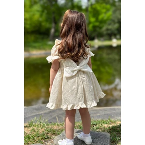 Kız Bebek Elbise Kız Çocuk Elbise Doğum Günü Parti Düğün Elbise Dantelli Kısa Kol astarlı elbise