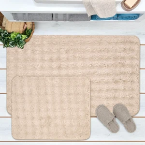 Soft Artos 2'li Banyo Paspası - Bej - 60X100 cm + 50X60 cm