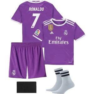 2017/18 Sezon Cardif Mor Şampiyonlar Ligi Ronaldo Real.madrid. Çocuk Forması 4lü Set Çorap+Biliklik