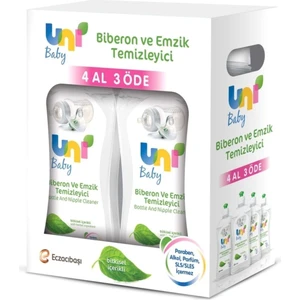 Uni Baby Biberon ve Emzik Temizleyici Sıvı Deterjan Seti - 500 ml x 4'lü, Bebekler İçin Güvenli ve Etkili Formül
