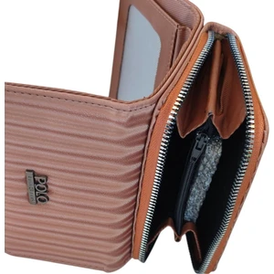 Zebra Desenli Renkli Yumuşak Kumaş Yüzey Çok Gözlü Continantel Kadın Cüzdanı 16X9X5