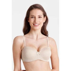 Mesh Kumaş Içi Boş Straplez Kadın Ten Sütyen - 1220