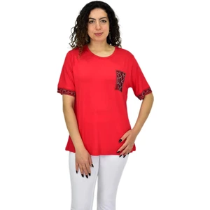 Kadın Kısa Kol Taşlı Bluz BGL-ST04709