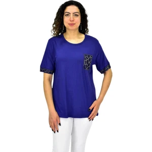 Kadın Kısa Kol Taşlı Bluz BGL-ST04709