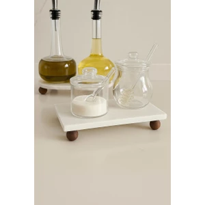 Doğal Mermer Stant | Yağdanlık Altlığı | Sunumluk 10x20