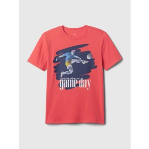 Erkek Çocuk Kırmızı Grafikli T-Shirt