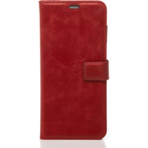 Kırmızı iPhone 15 Plus Hakiki Deri Cüzdan Kılıf Kapaklı Mıknatıslı Kartlık Bölmeli Cüzdanlı Stand Özellikli
