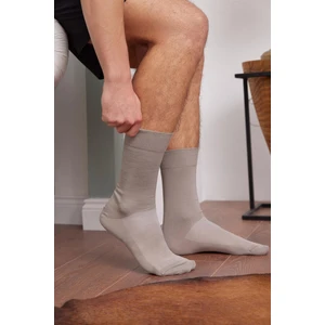 Merserize Fileli Erkek Soket Çorap Gri