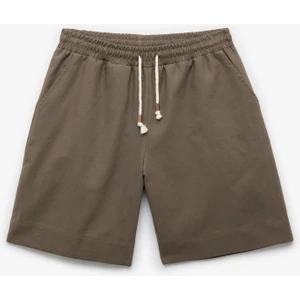 Beli Bağlamalı Regular Fit Cepli Keten Şort