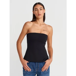 31860 Straplez Top-Siyah