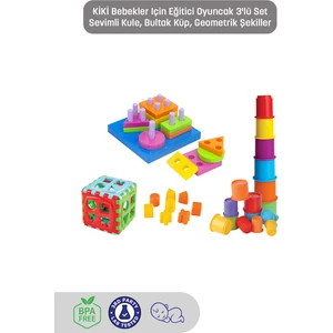 Mega Kule & Bultak Küp & Geometrik Şekiller Eğlence Gelişim Kombinasyonu 3 Lü