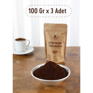Antep Pazarı Pazarı Türk Kahvesi- Orta KAVRULMUŞ- 100 gr x 3 Adet