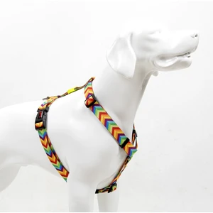 Tailpetz Rainbow H-tipi Göğüs Tasması Ayarlanabilir, Konforlu Ve Dayanıklı Desenli Köpek Tasması