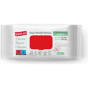 100'LÜ Çok Amaçlı Islak Temizlik Havlusu Beyaz Sabun Kokulu (Extra Büyük Boy, Mop Uyumlu)