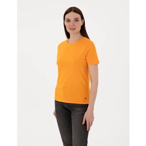 Pierre Cardin Kadın Turuncu Regular Fit Basic Tişört 50305766-VR051