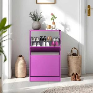 Adore Flat Duo 2 Katlı Ayakkabılık Dolabı - Mor