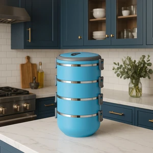 Freshbox 4 Lü Sefer Tası Sızdırmaz Yemek Termosu Mavi