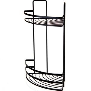 2 Katlı Lamalı Duş Rafı - Siyah