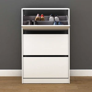Adore Flat Duo 3 Katlı Geniş Ayakkabılık Dolabı - Beyaz