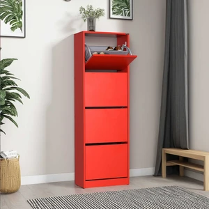 Adore Flat Duo 4 Katlı Ayakkabılık Dolabı - Kırmızı