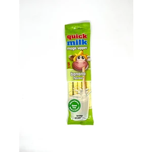 Quick Milk Pipet İçinde Muz Aromalı Şekerleme 5li Paket