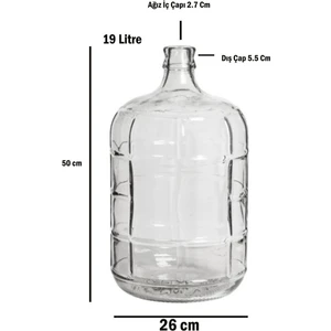 Cam Damacana 19 Lt. Boş Koruma Sepetli