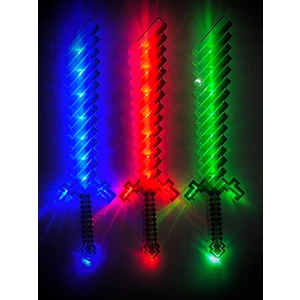 Minecraft Işıklı Sesli Piksel Oyuncak Kılıç 60 cm (Tek Adet Fiyatıdır)