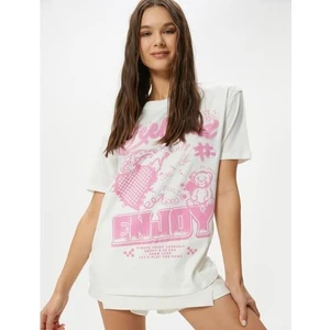 Baskılı Tişört Kısa Kollu Pamuklu