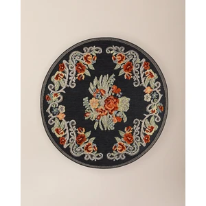 Madame Coco Loubressac Daire Halı - Siyah/Kızıl Mavi - 160x160 cm