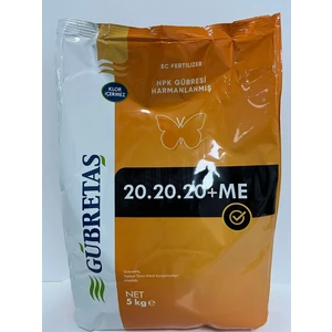 20 20 20 Azot Fosfor Potasyum iz Elementli Çinko Demir Bakır Mangan Toz Npk Gübresi Harmanlanmış 5 kg