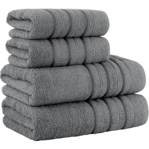 4 Lü Banyo Havlusu Seti Dora Gri - 70X140