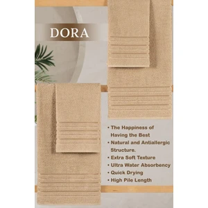 4 Lü Banyo Havlusu Seti Dora Bej - 70X140