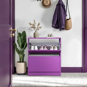 Adore Flat Duo 2 Katlı Geniş Ayakkabılık Dolabı - Mor
