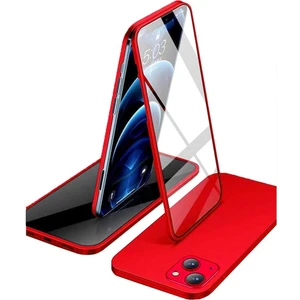 Apple iPhone 13 Uyumlu 360 Derece Tam Kaplayan Cam Kapak Kılıf
