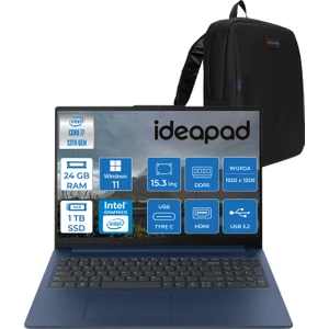 Ideapad Slim 3 15IRH10 Intel Core I7 13620H 24GB 1tb SSD Windows 11 Pro 15.3" Wuxga (1920X1200) IPS 300NITS Taşınabilir Bilgisayar 83K10060TRP06 + Zetta Çanta