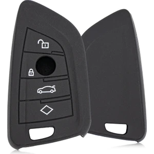 F10 F30 4 Buton Smart Silikon Anahtar Kılıfı - Siyah