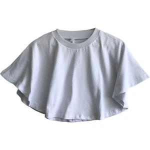 Kadın Basic Bisiklet Yaka Yarasa Kol Crop