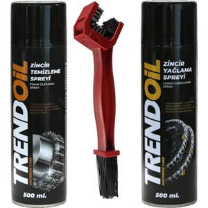Motosiklet Zincir Temizleme+Yağlayıcı Sprey 500'ER Ml+Zincir Temizleme Fırçası