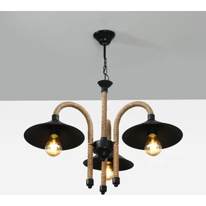 Metal Halat 3'lü Avize - Siyah