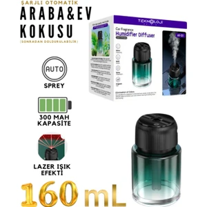Af-01 Araba & Ev Kokusu Otomatik Şarjlı 160ML Lazer Işık Yıldız Tavan Yeni Nesil Smart Koku Difüzör