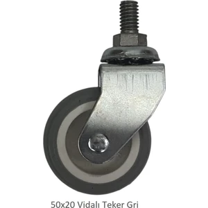 50 x 20 Vidalı Teker Gri