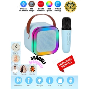 Teknoloji Gelsin K12 Kablosuz Bluetooth Hoparlör Karaoke Mikrofon 5 Ses Efektli Rgb Hd Stereo Ses Usb/Sd/Fm