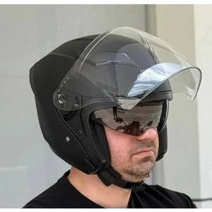 Proyou Yarım Kask Mat Siyah (Güneş Vizörlü)